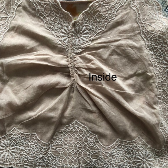 Zara tie dye embroidered lace trim camisole tank top, cream pink size Medium - Picture 6 of 14